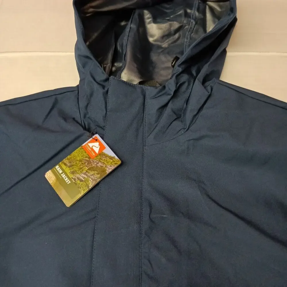 Ozark Trail Rain Jacket Men's Size‎ L Blue Waterproof Hooded